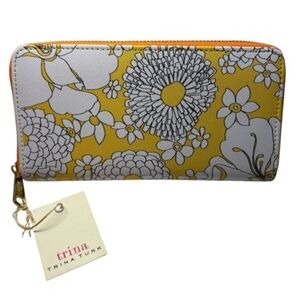 Trina Turk Vibrant Yellow and White Floral Wallet